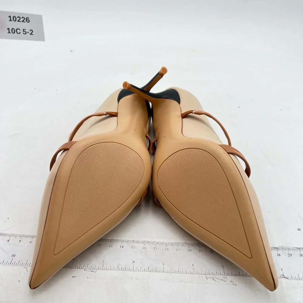 FSJ Women Fashion Pointy Toe Mules Sandals High Heels Pumps Double Straps Slide - Picture 6 of 7